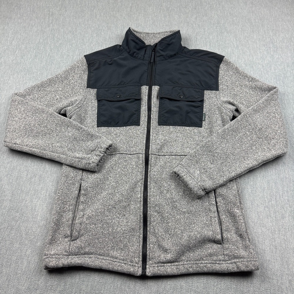 Columbia Jacket Mens Large Gray‎ Black Full Zip Fleece Lined Outdoors Hiking